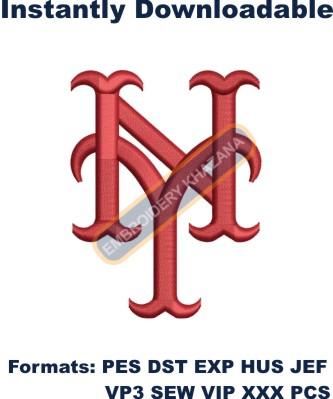 new york giants baseball logo embroidery design